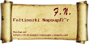 Foltinszki Napsugár névjegykártya